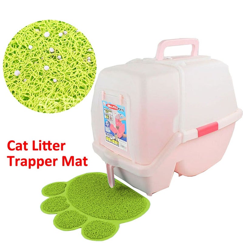 JOYJULY PVC Pet Dog Cat Puppy Kitten Dish Bowl Food Water Feeding Placemat, Non-Slip Cat Litter Mat Paw Shape, Rose Small - Image 5